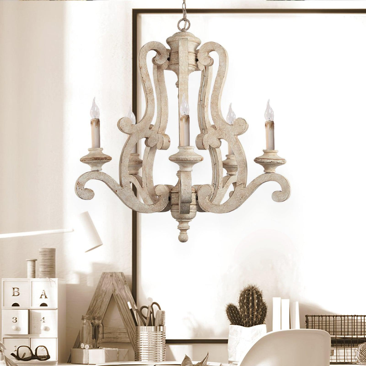 Cavendelle Wood Chandelier-Moonnatur