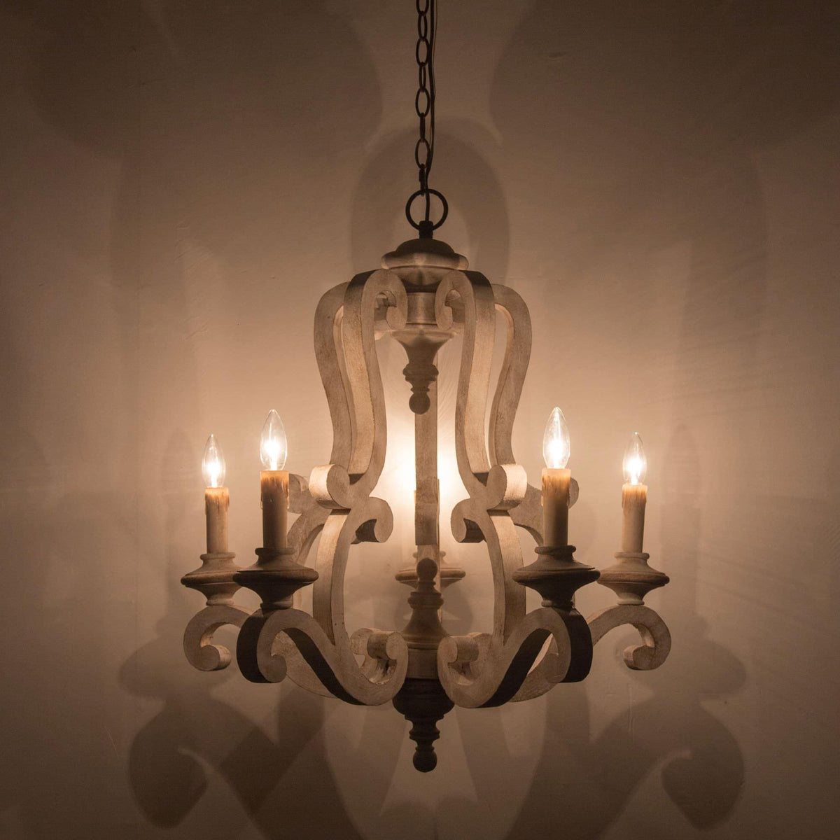 Cavendelle Wood Chandelier-Moonnatur