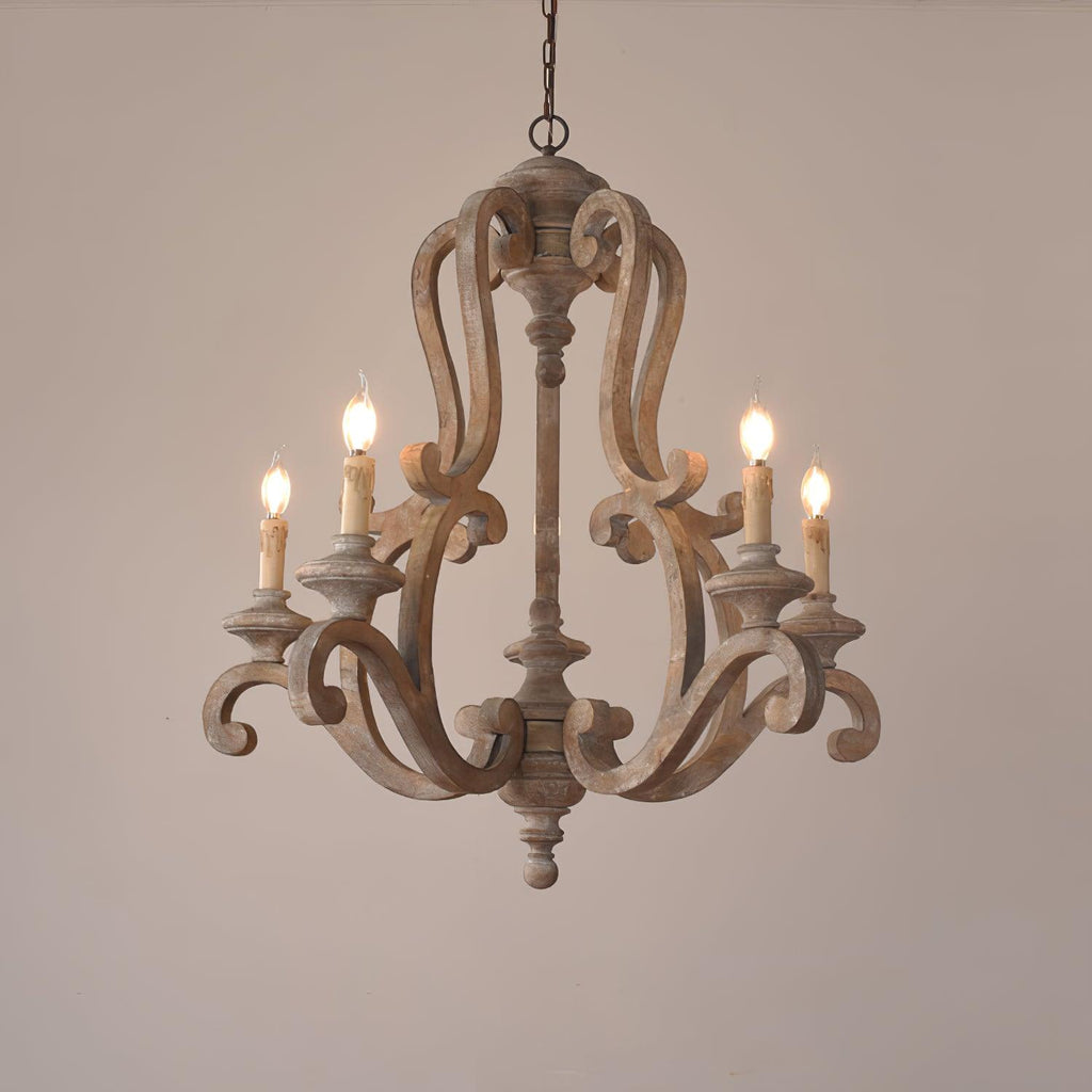 Cavendelle Wood Chandelier-Moonnatur