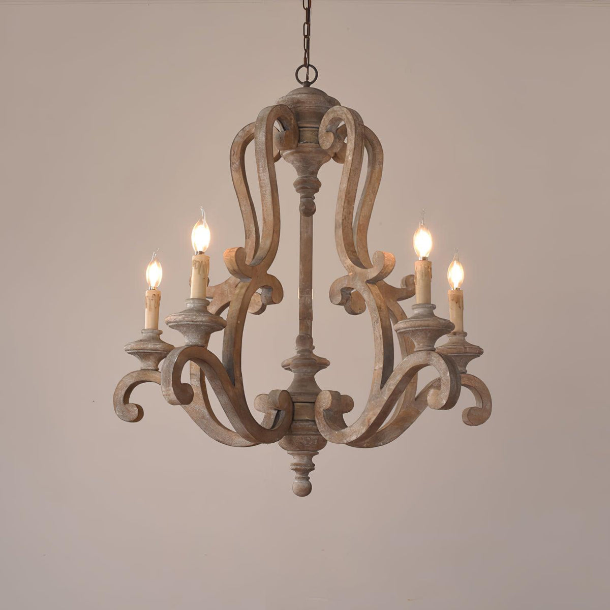 Cavendelle Wood Chandelier-Moonnatur