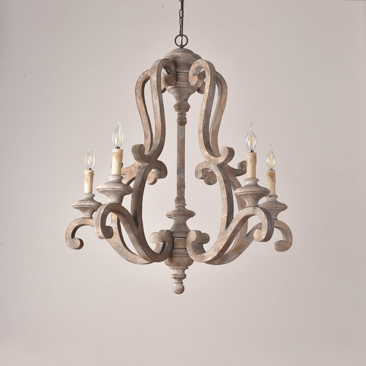 Cavendelle Wood Chandelier-Moonnatur