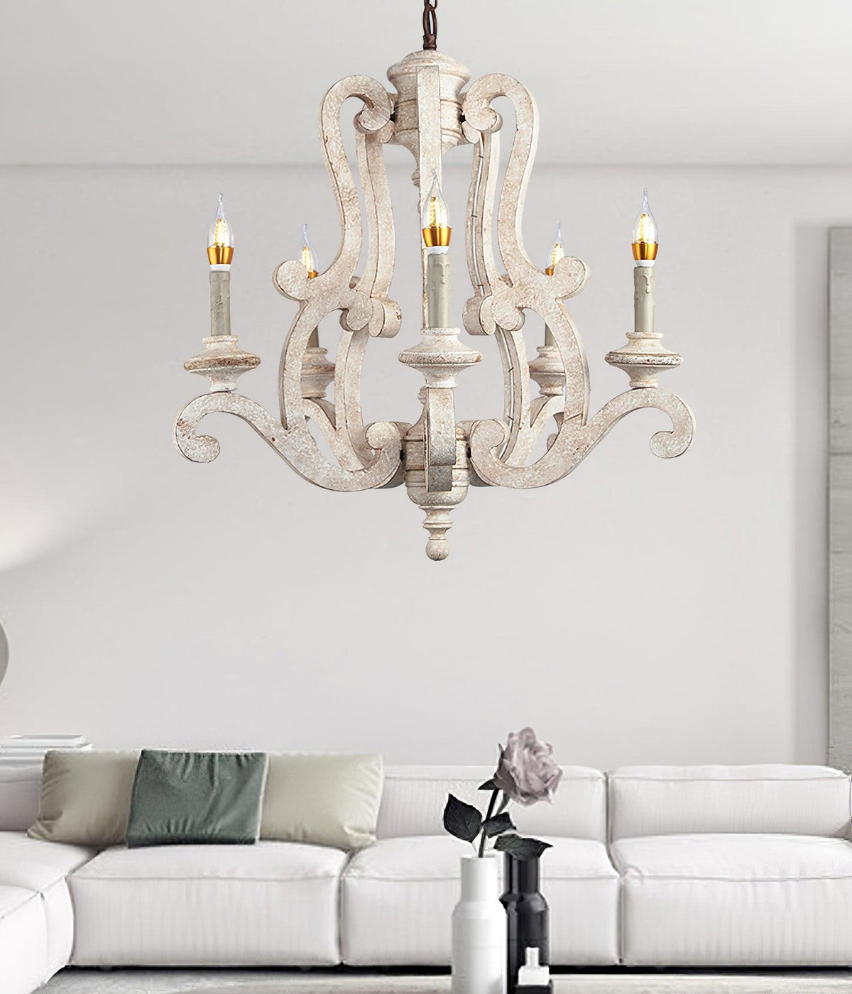 Cavendelle Wood Chandelier-Moonnatur