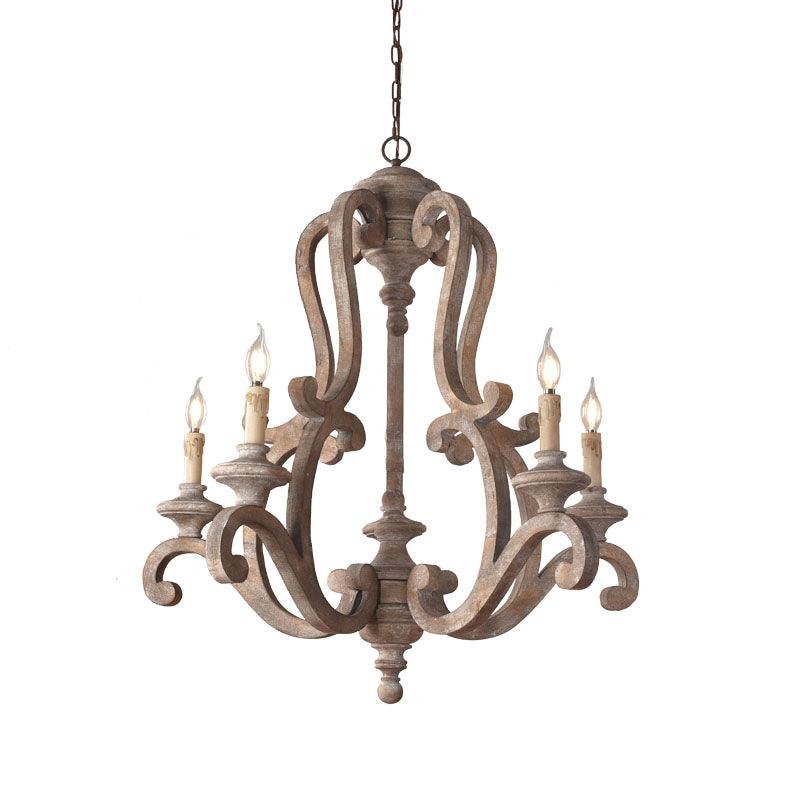 Cavendelle Wood Chandelier-Moonnatur