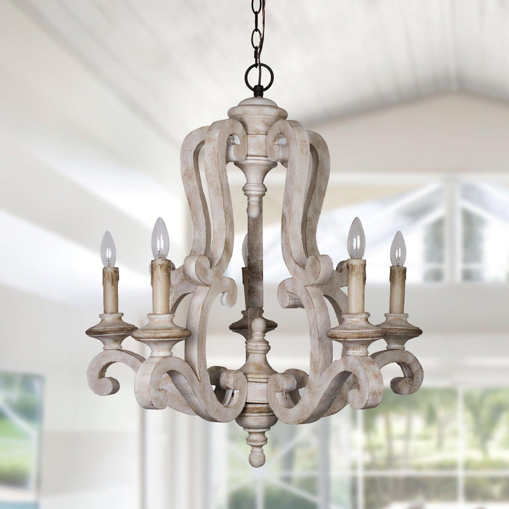 Cavendelle Wood Chandelier-Moonnatur