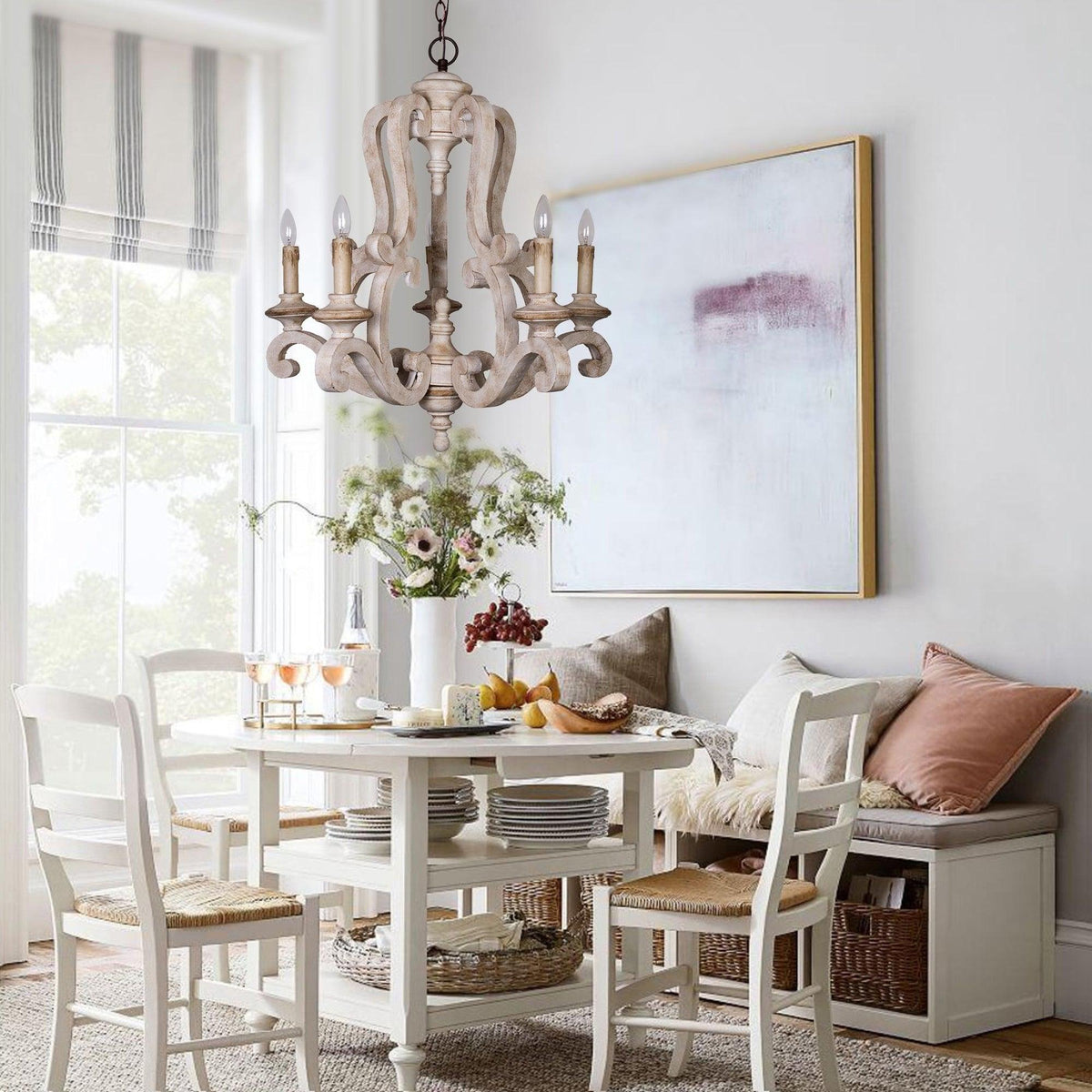 Cavendelle Wood Chandelier-Moonnatur