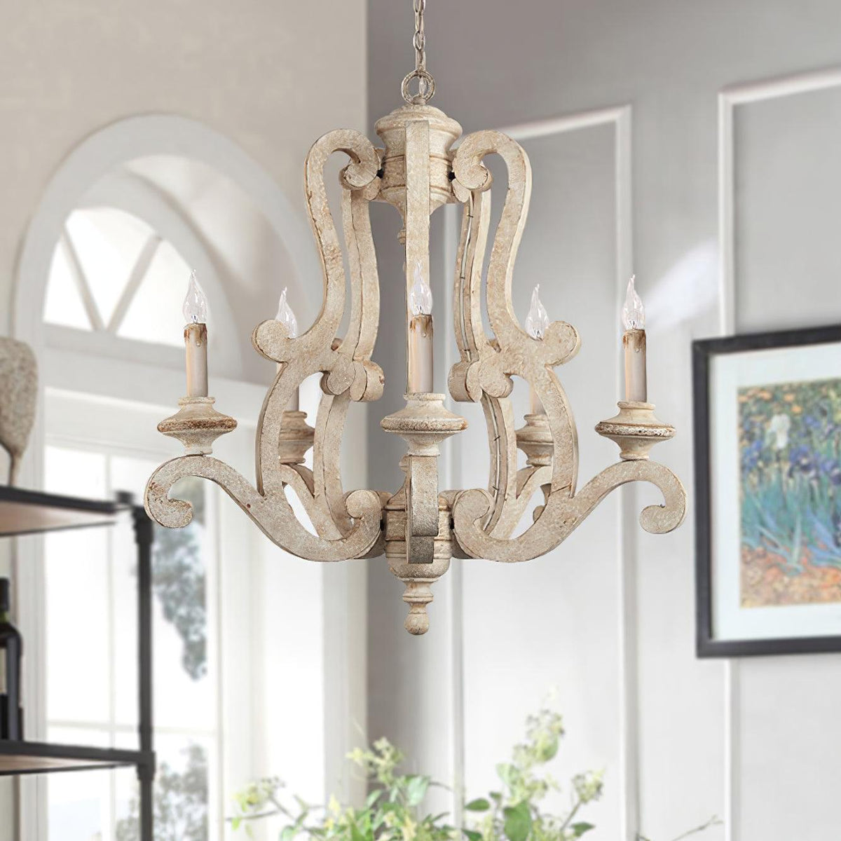 Cavendelle Wood Chandelier-Moonnatur