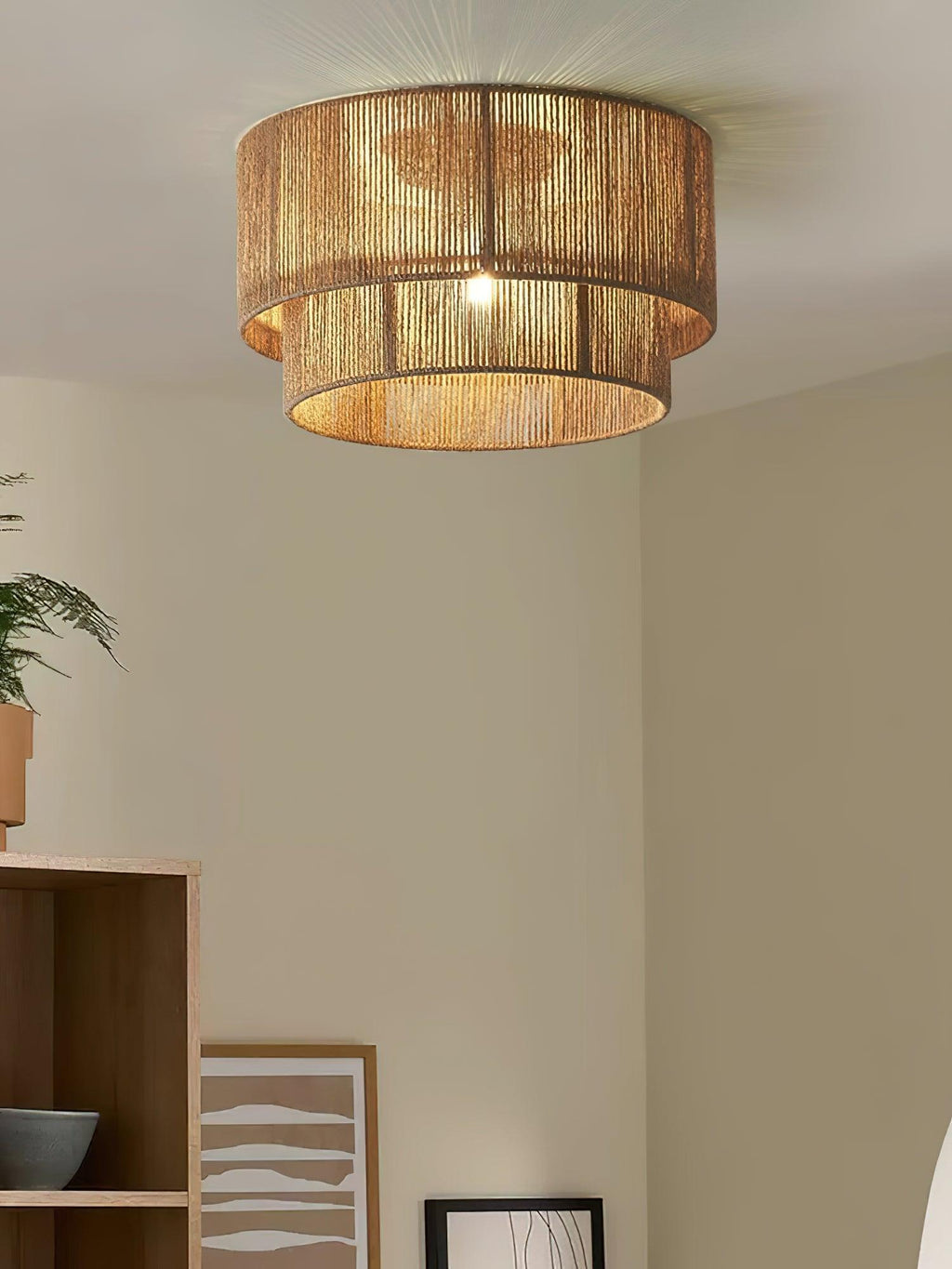 Garroweth Hemp Rope Ceiling Light-Moonnatur