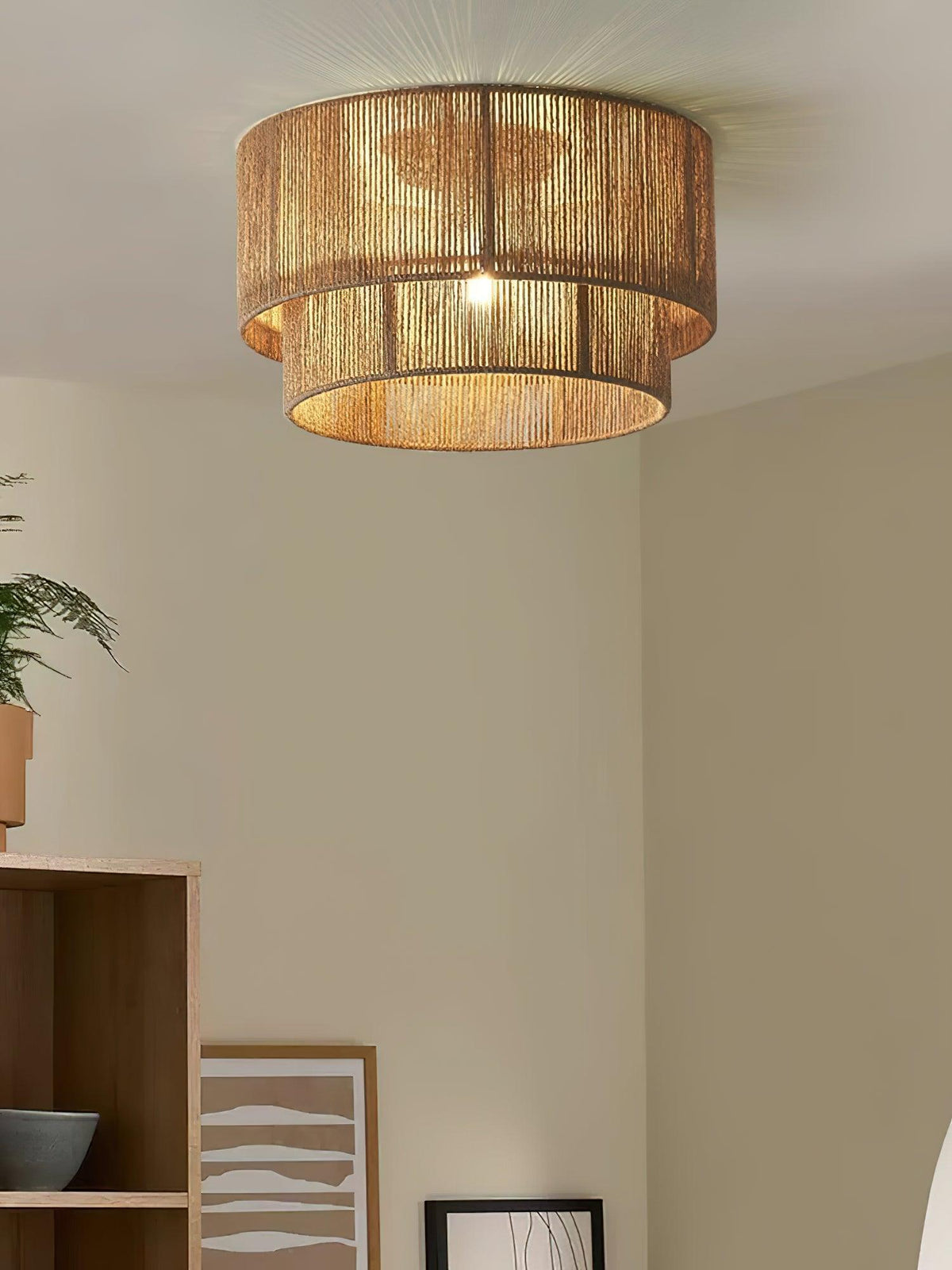 Garroweth Hemp Rope Ceiling Light-Moonnatur