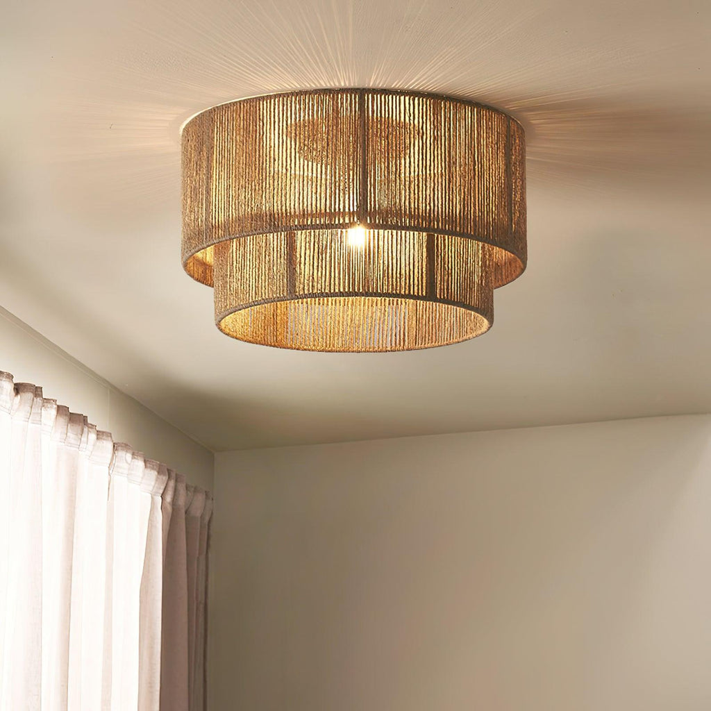 Garroweth Hemp Rope Ceiling Light-Moonnatur