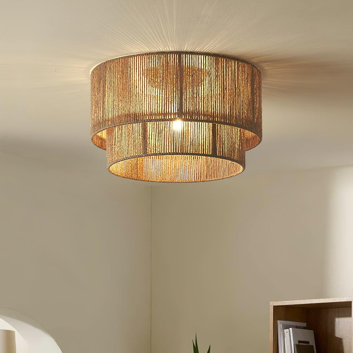 Garroweth Hemp Rope Ceiling Light-Moonnatur