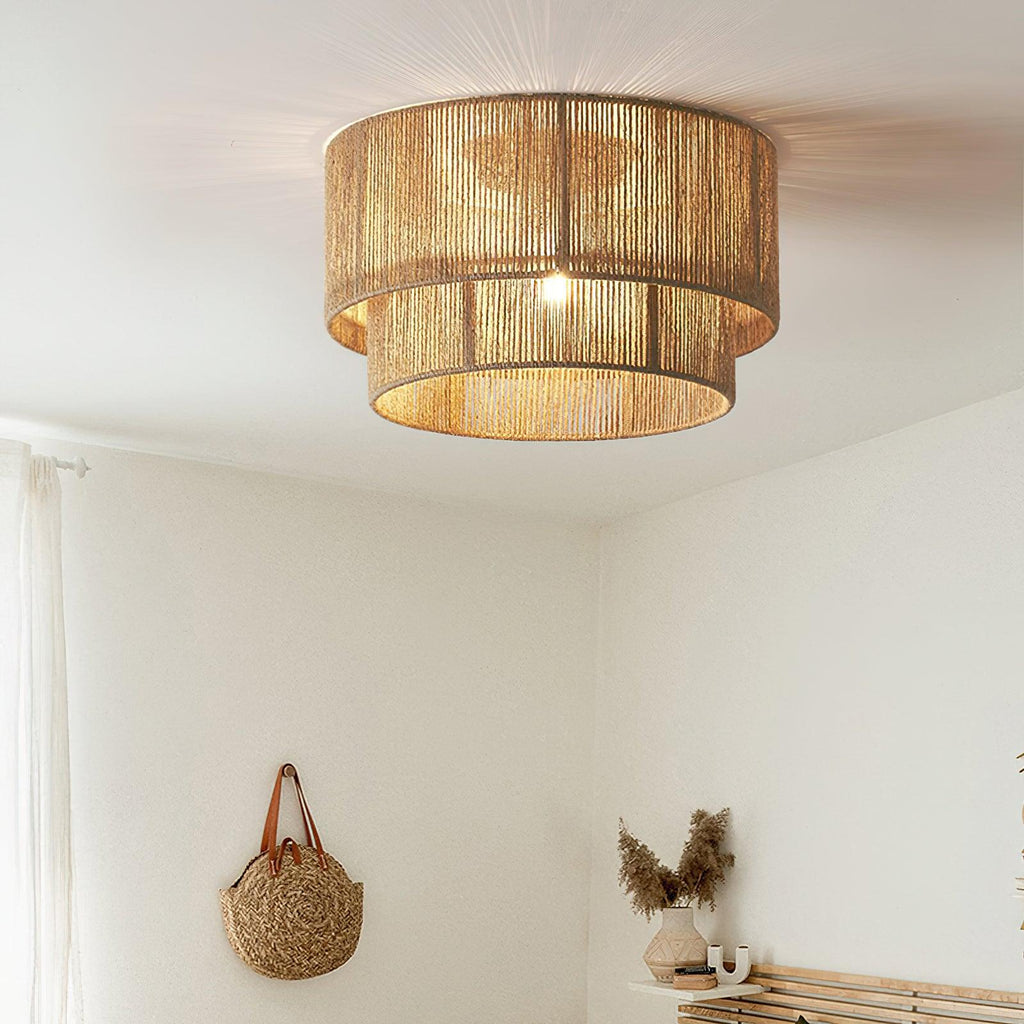 Garroweth Hemp Rope Ceiling Light-Moonnatur