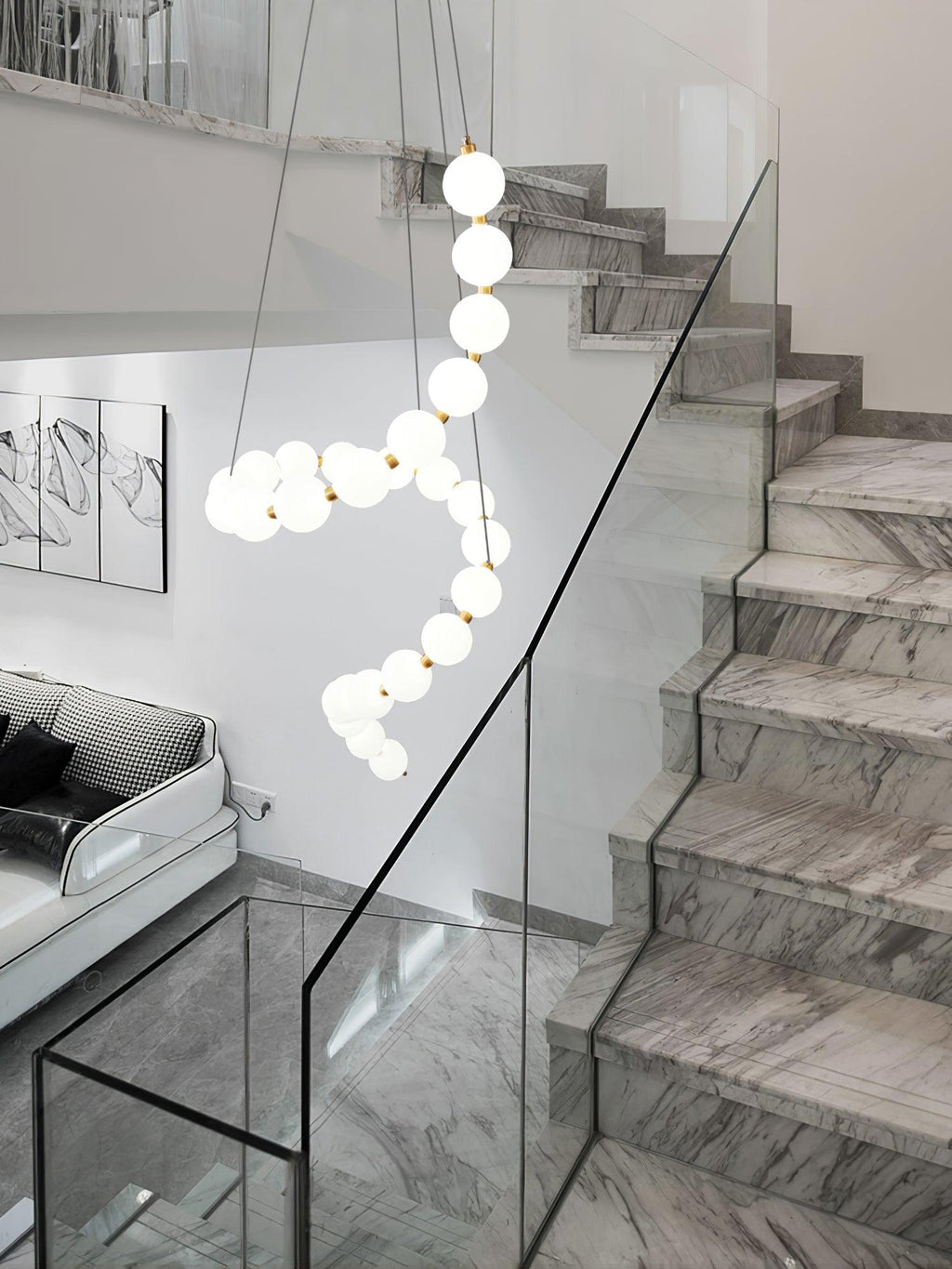 Qaline Acrylic Chandelier-Moonnatur