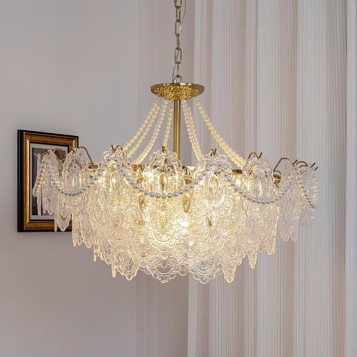 Celestrel Glass Chandelier-Moonnatur