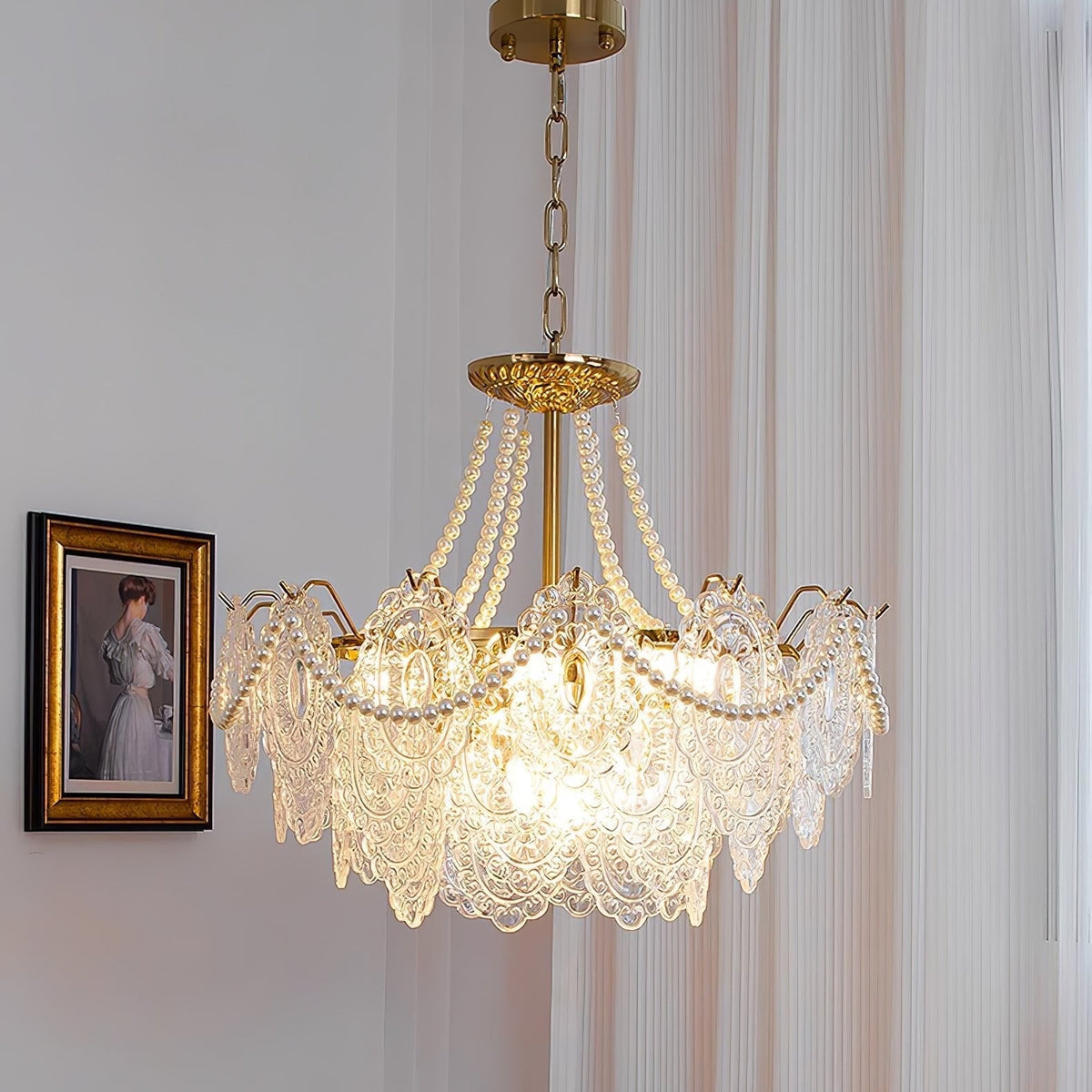 Celestrel Glass Chandelier-Moonnatur