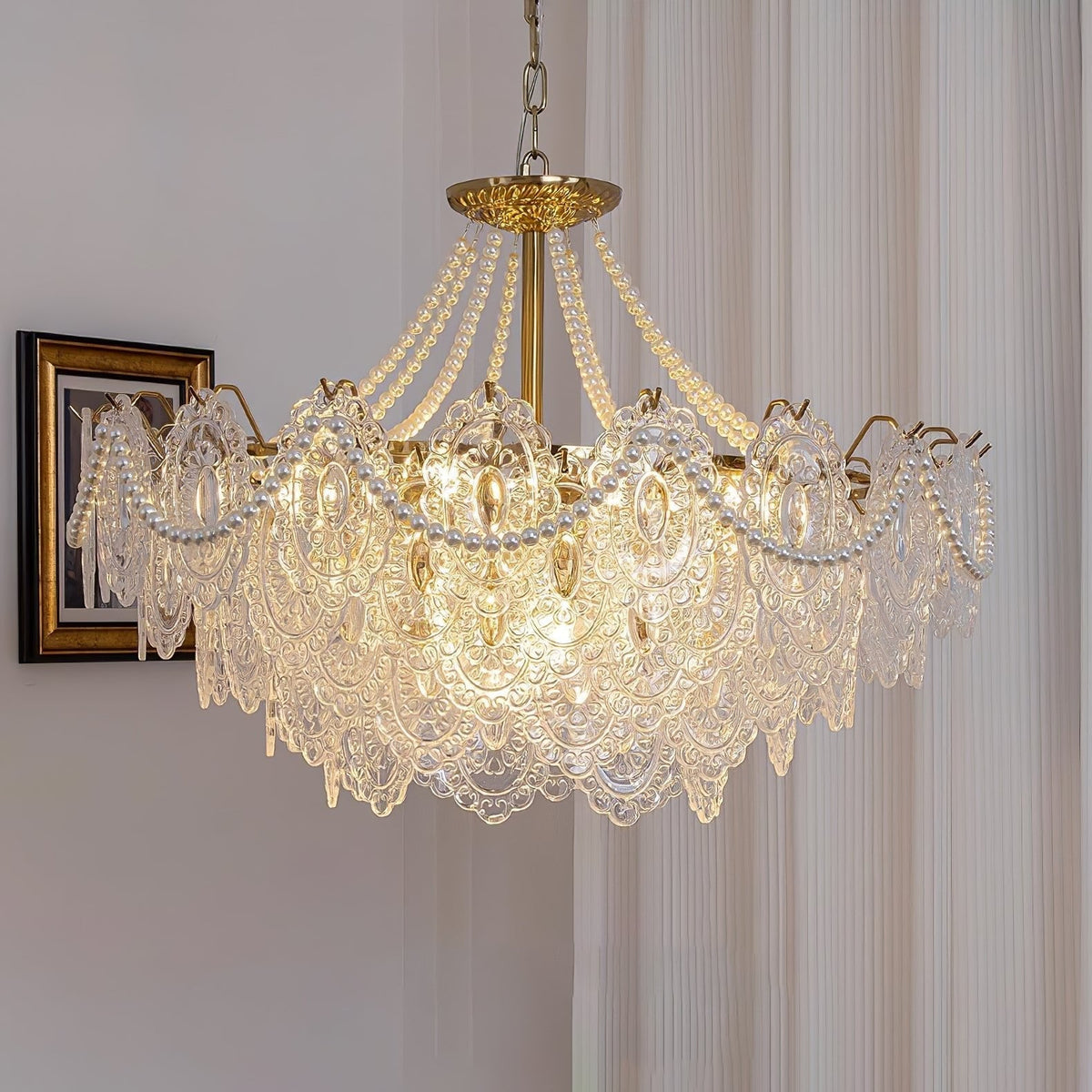 Celestrel Glass Chandelier-Moonnatur