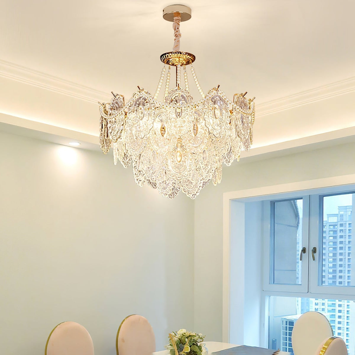 Celestrel Glass Chandelier-Moonnatur