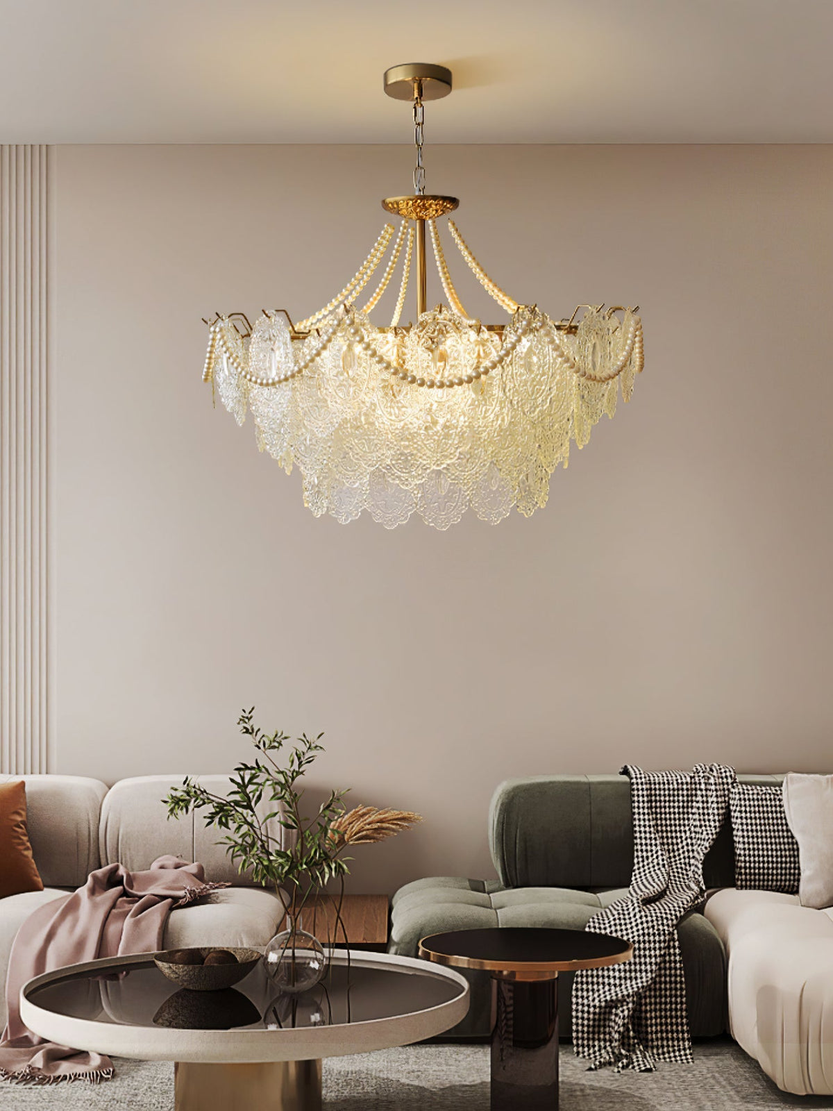 Celestrel Glass Chandelier-Moonnatur