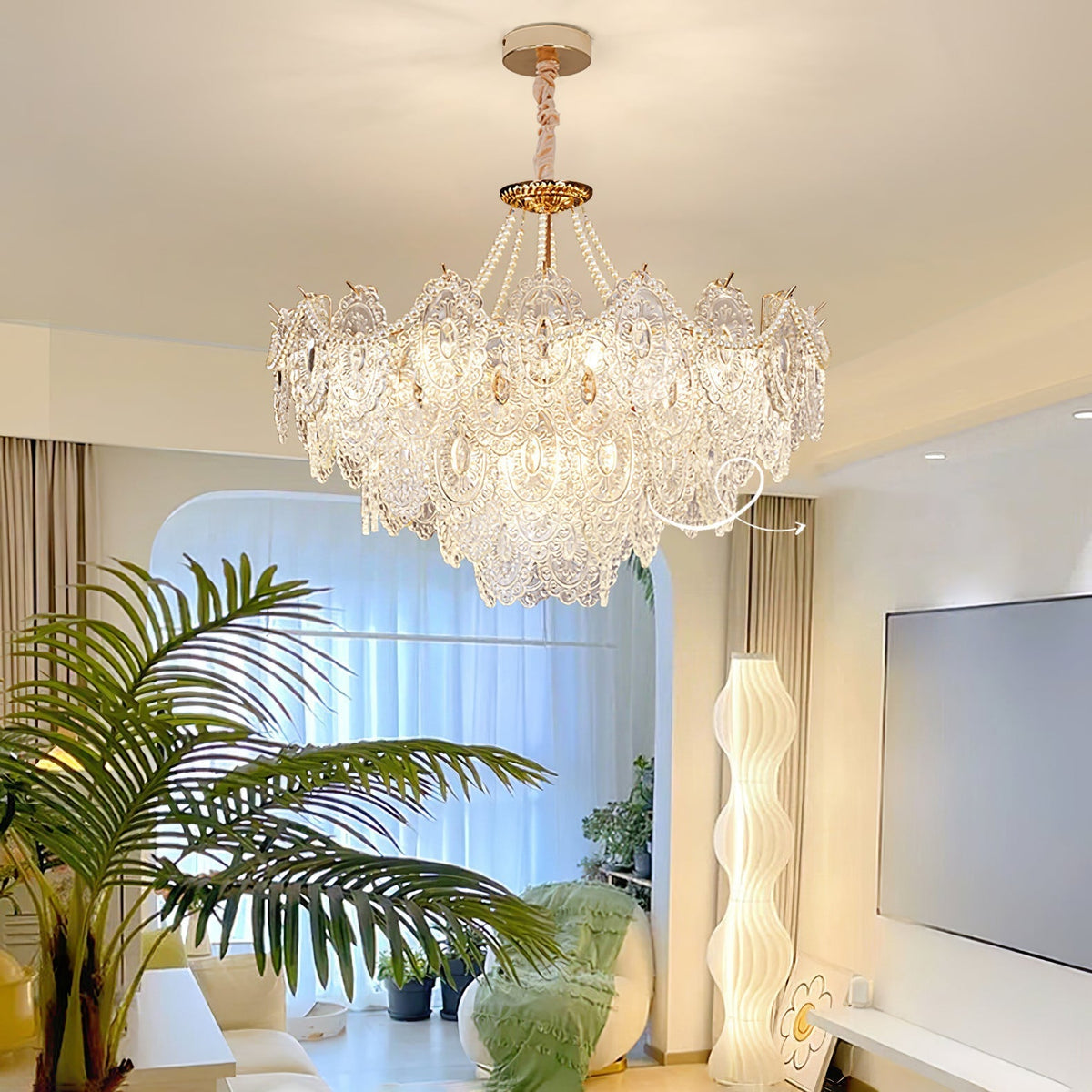 Celestrel Glass Chandelier-Moonnatur