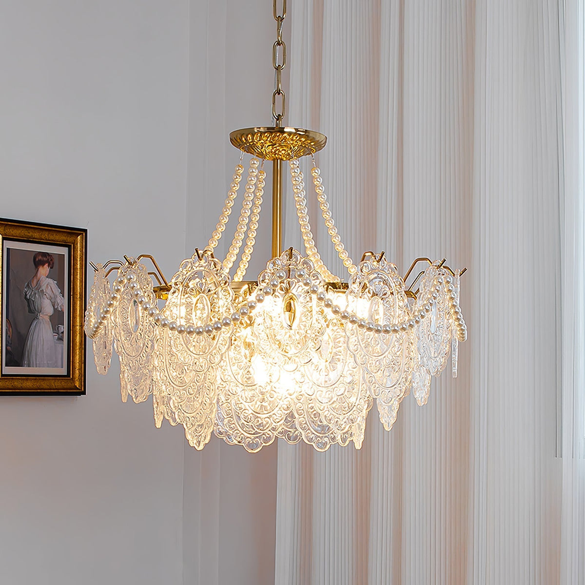 Celestrel Glass Chandelier-Moonnatur