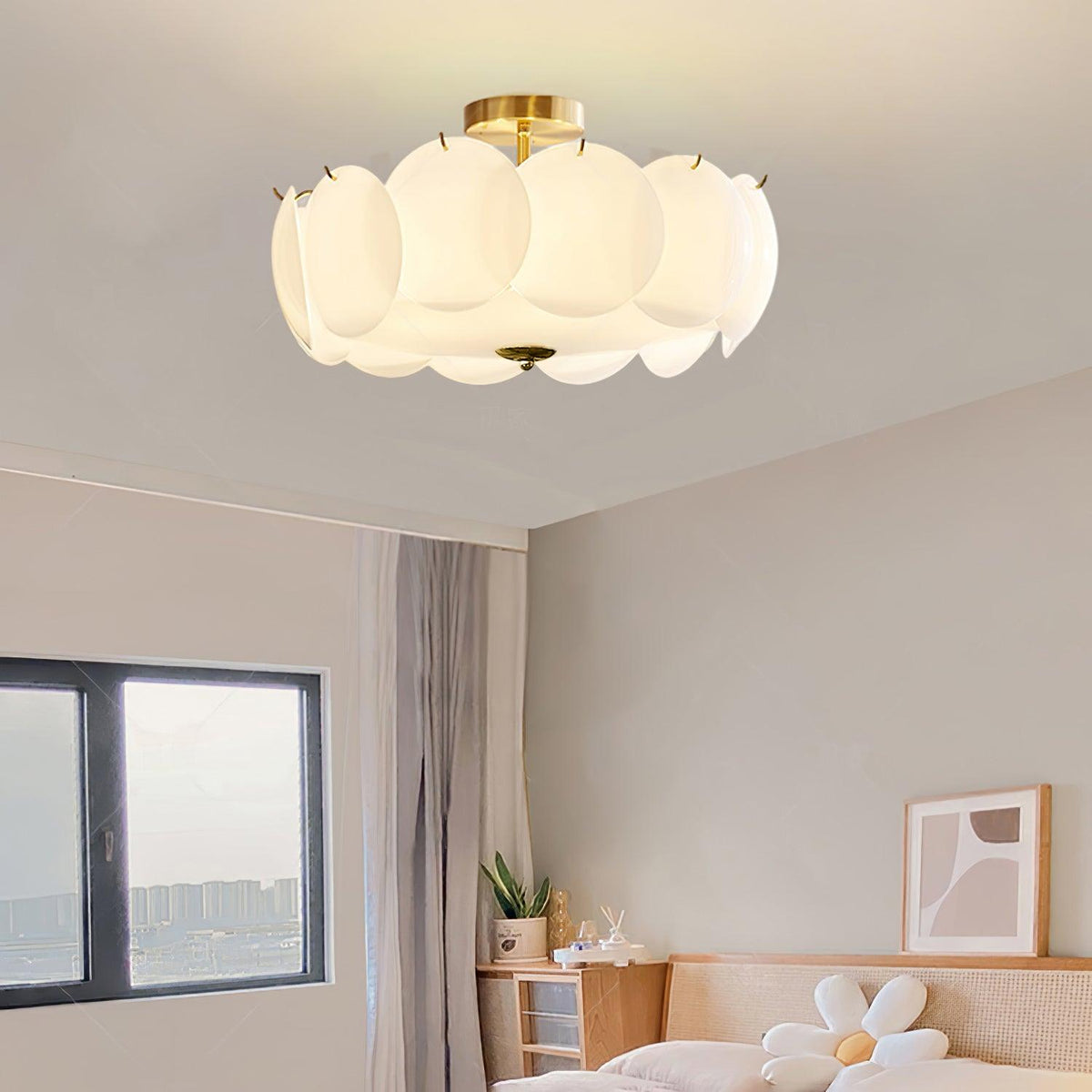 Helmara Glass Ceiling Light-Moonnatur