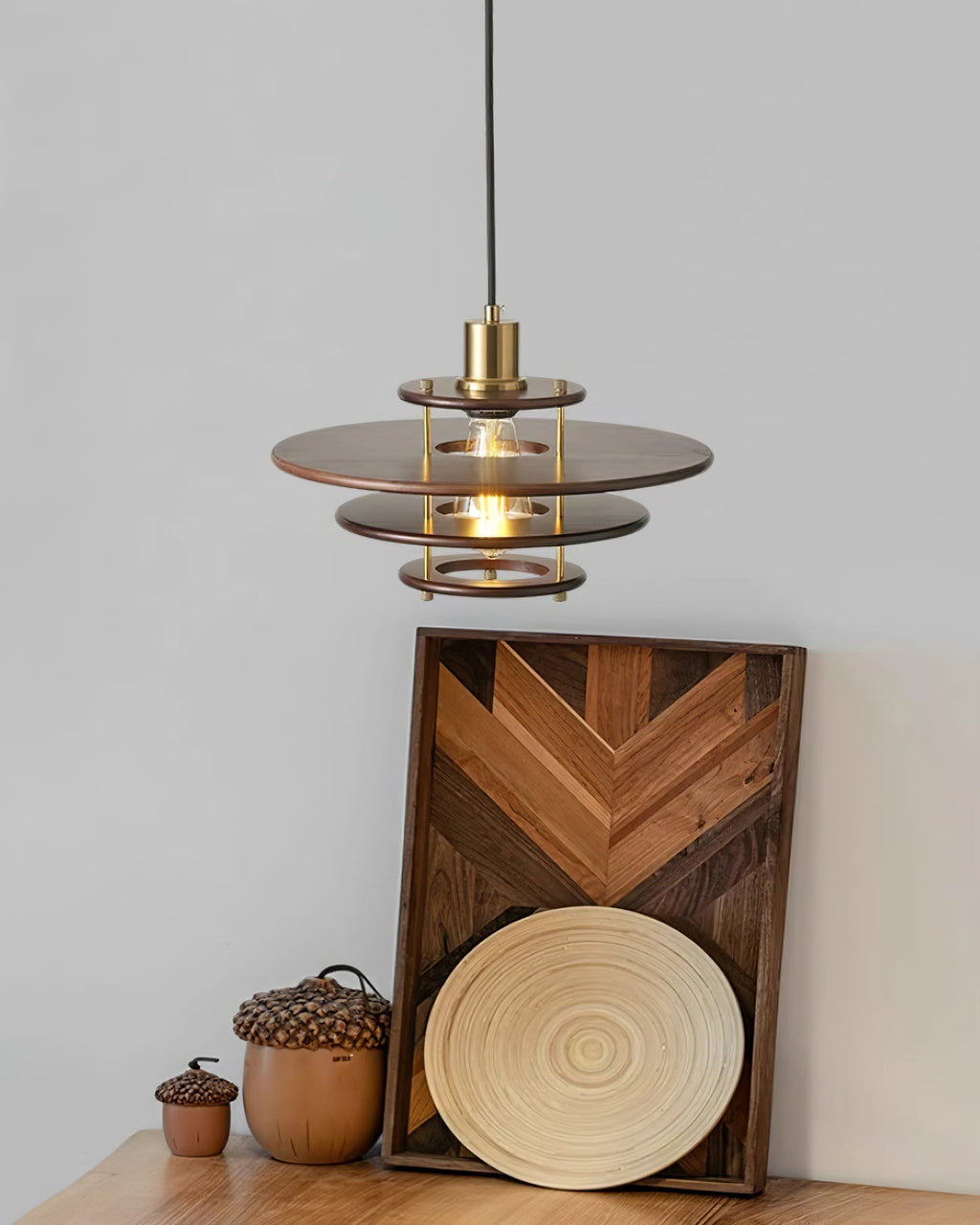 Oakenina Wood Pendant Light-Moonnatur