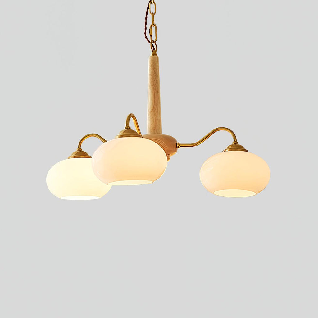Korelle Glass Chandelier-Moonnatur