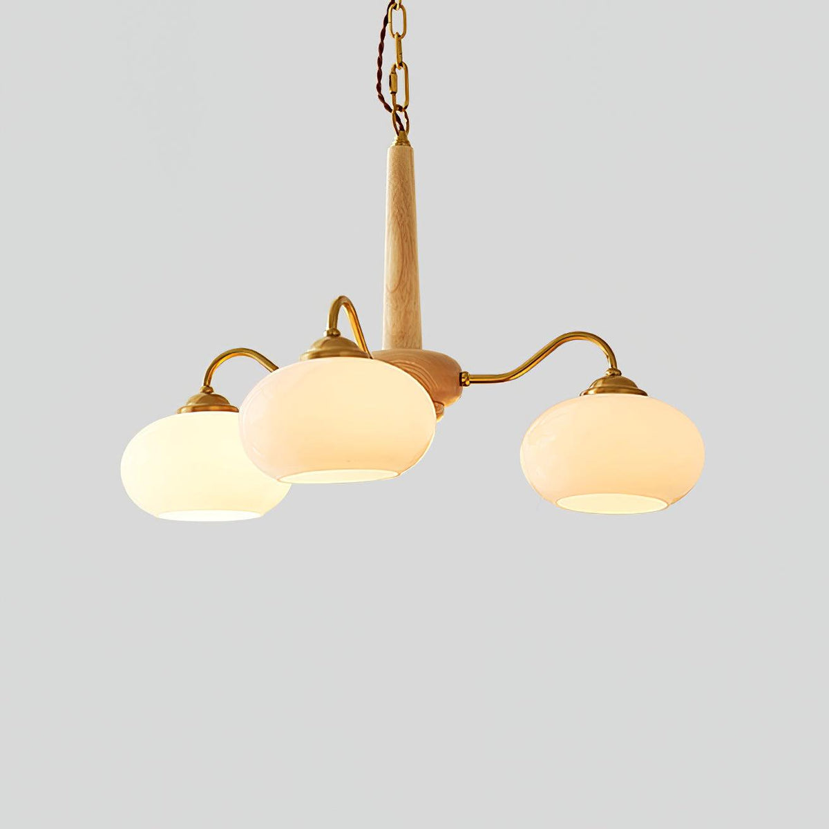 Korelle Glass Chandelier-Moonnatur