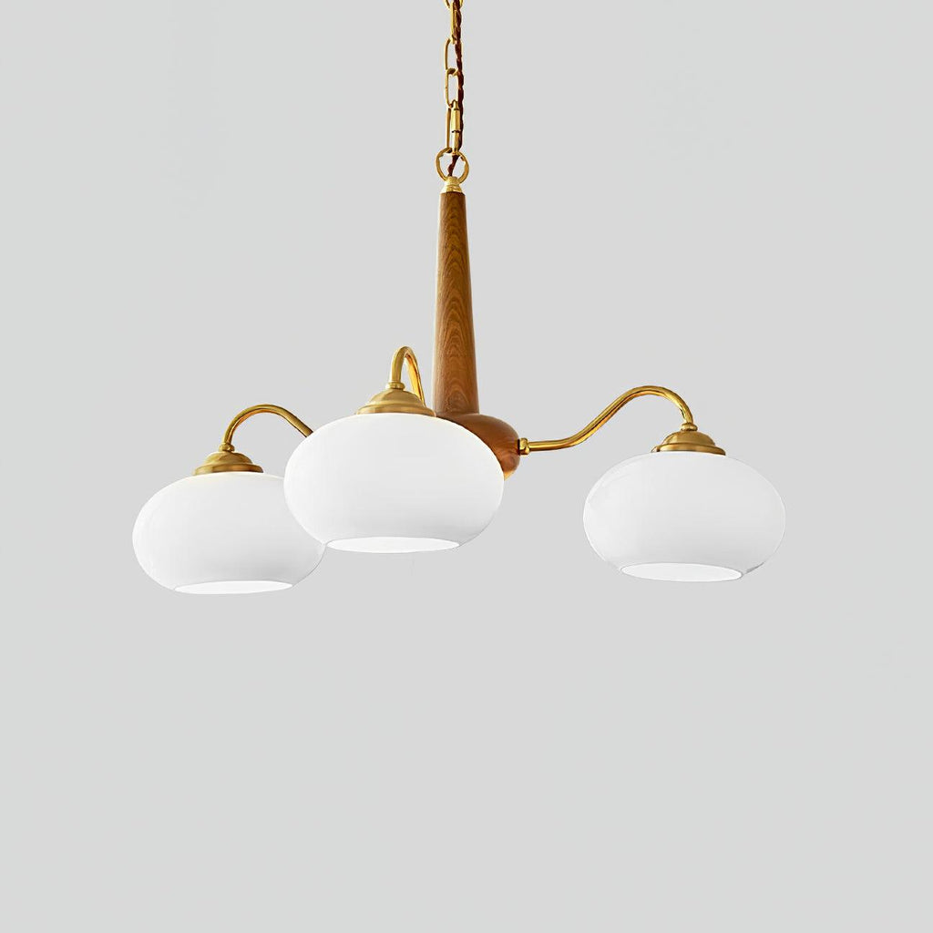 Korelle Glass Chandelier-Moonnatur