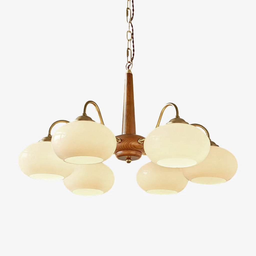 Korelle Glass Chandelier-Moonnatur