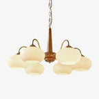 Korelle Glass Chandelier-Moonnatur