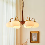 Korelle Glass Chandelier-Moonnatur