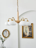 Korelle Glass Chandelier-Moonnatur