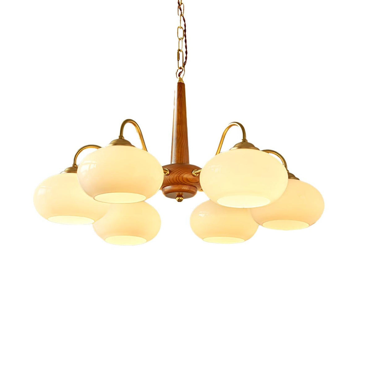 Korelle Glass Chandelier-Moonnatur