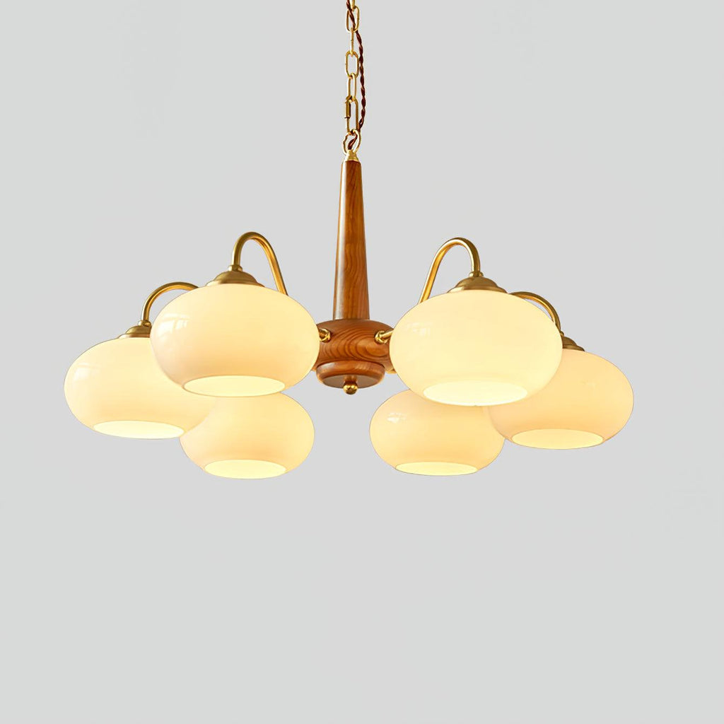 Korelle Glass Chandelier-Moonnatur