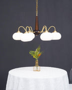 Korelle Glass Chandelier-Moonnatur