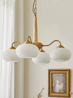 Korelle Glass Chandelier-Moonnatur