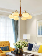 Korelle Glass Chandelier-Moonnatur