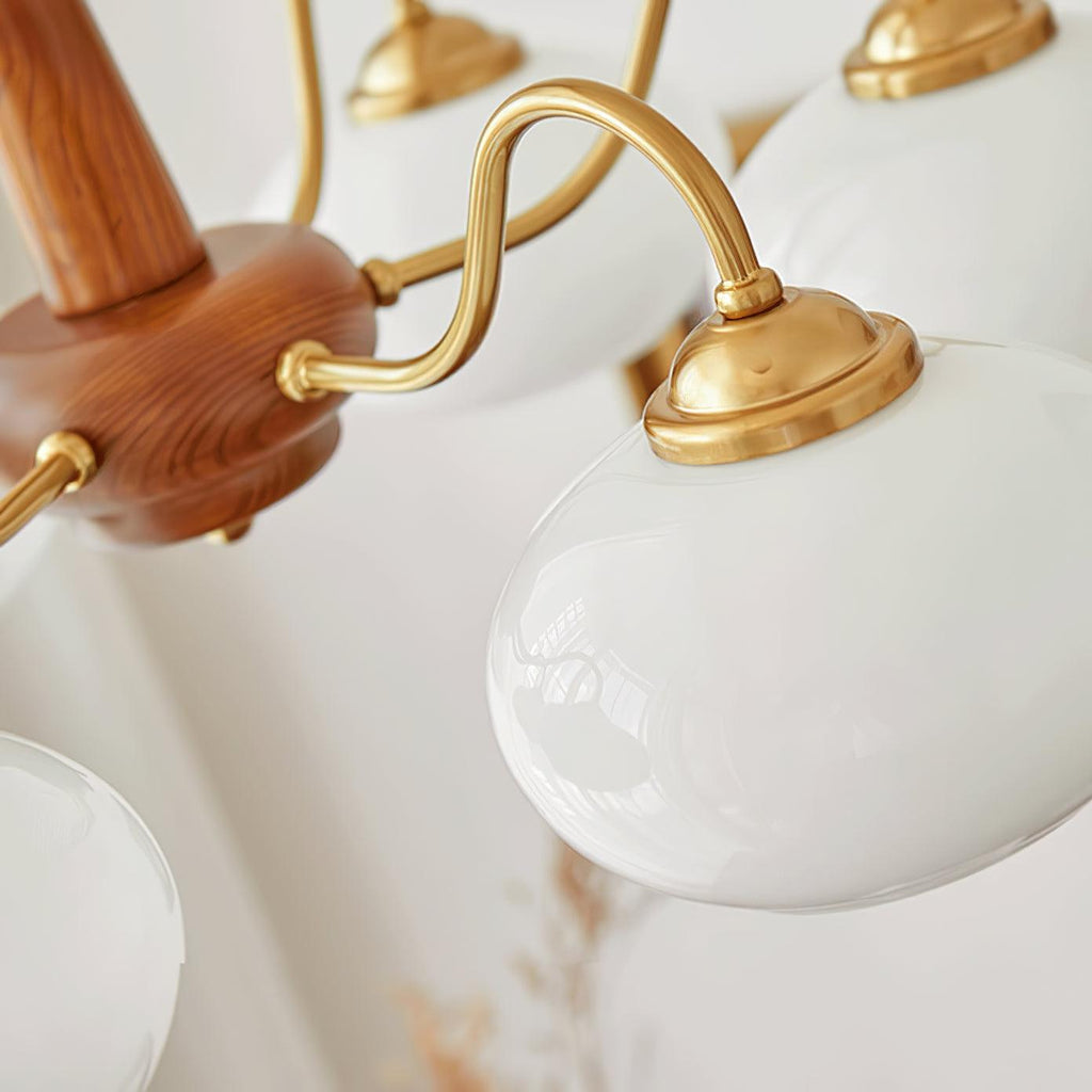 Korelle Glass Chandelier-Moonnatur