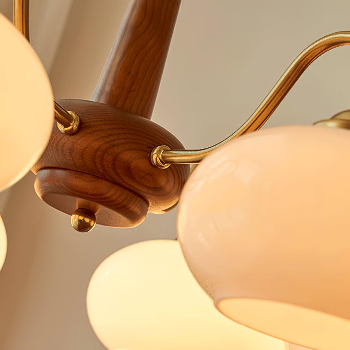 Korelle Glass Chandelier-Moonnatur