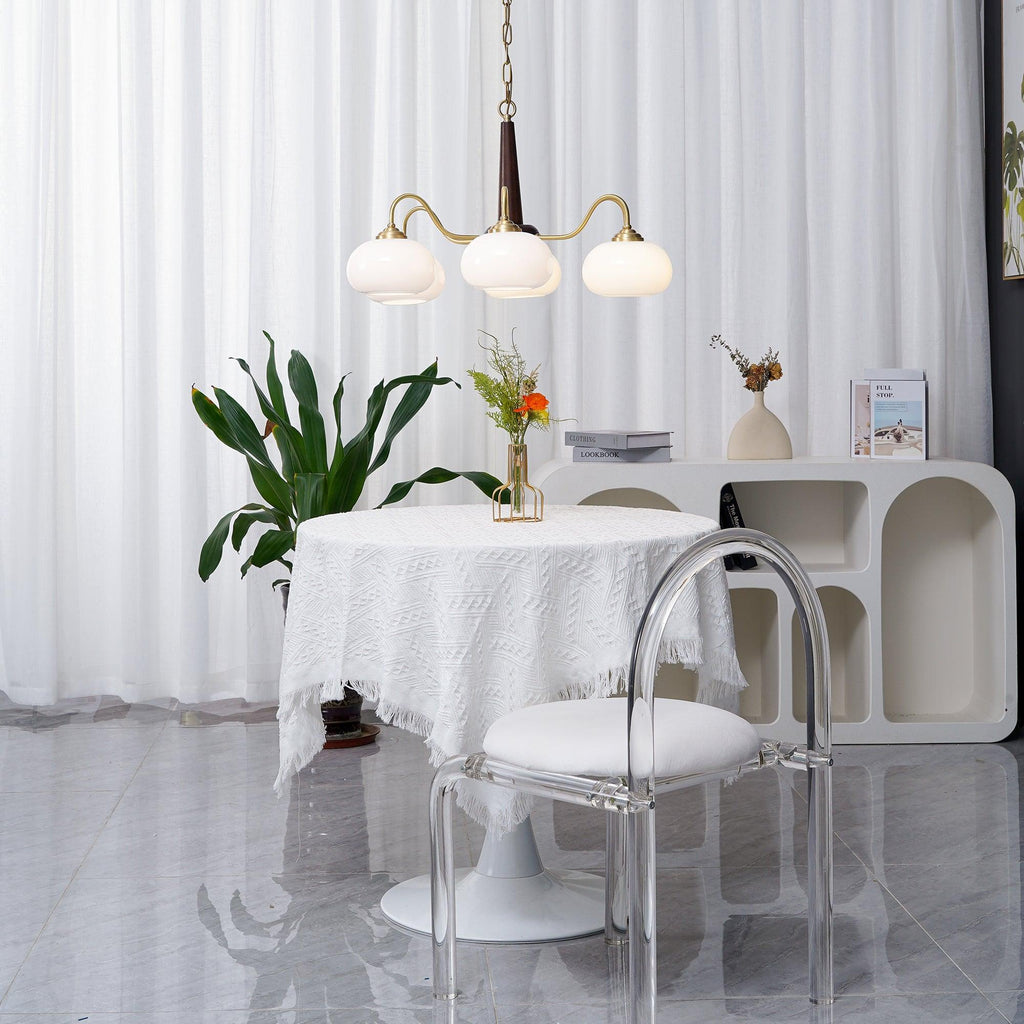 Korelle Glass Chandelier-Moonnatur