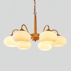 Korelle Glass Chandelier-Moonnatur