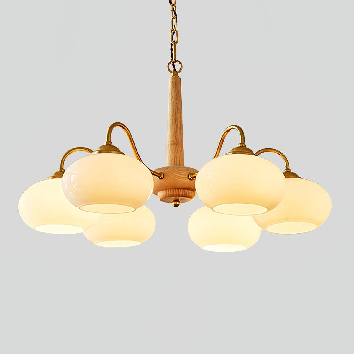 Korelle Glass Chandelier-Moonnatur