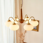 Korelle Glass Chandelier-Moonnatur