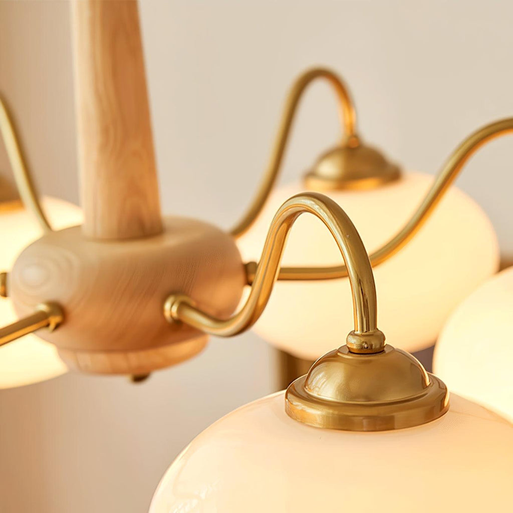 Korelle Glass Chandelier-Moonnatur