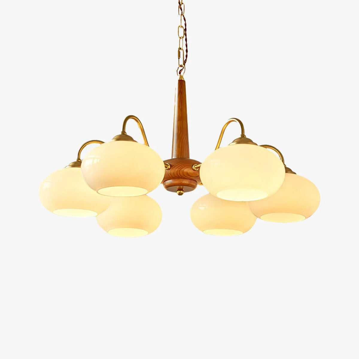 Korelle Glass Chandelier-Moonnatur