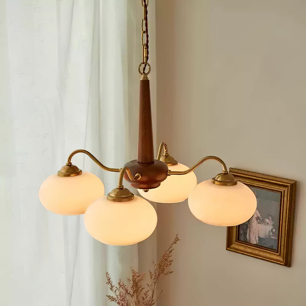 Korelle Glass Chandelier-Moonnatur