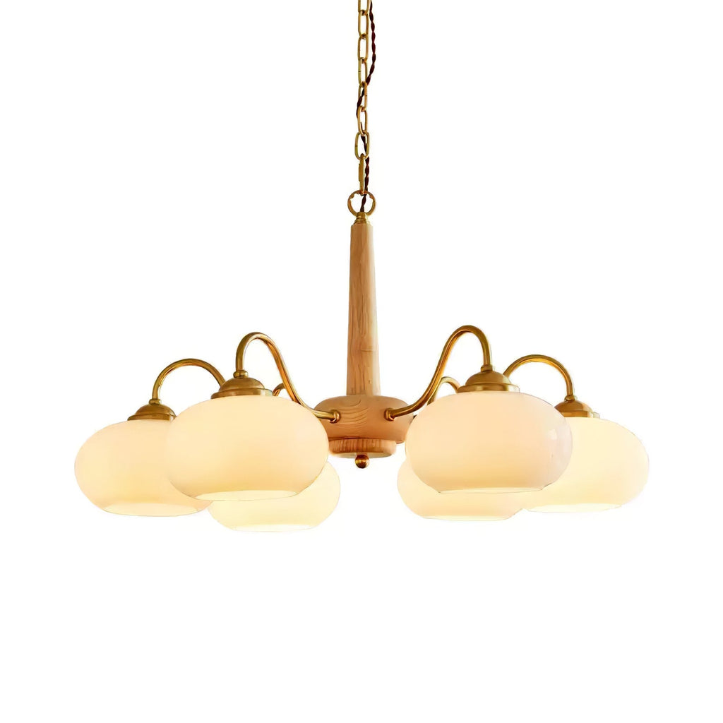 Korelle Glass Chandelier-Moonnatur