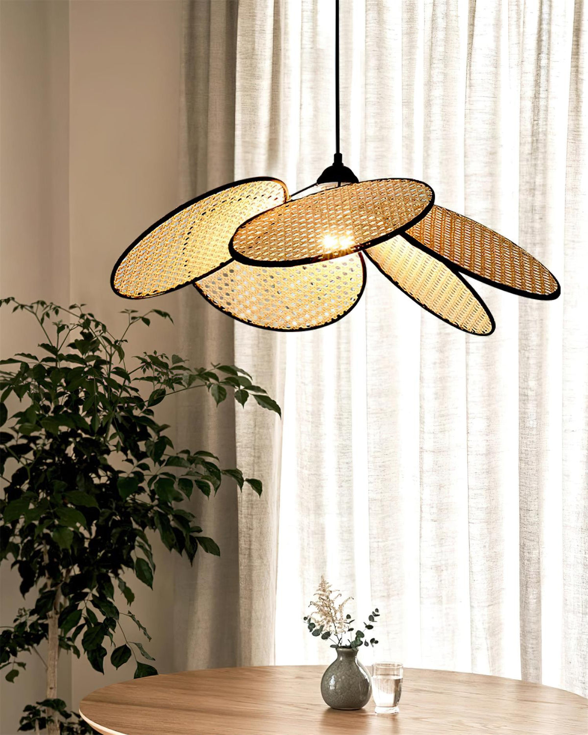 Kardenia Rattan Pendant Light-Moonnatur