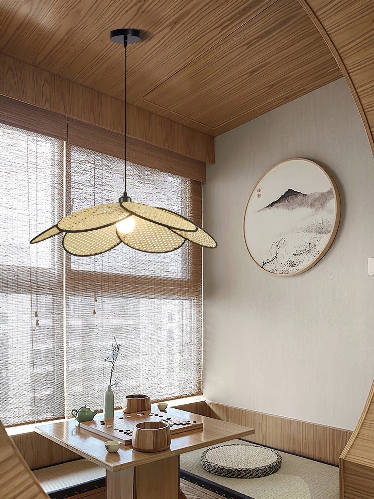 Kardenia Rattan Pendant Light-Moonnatur