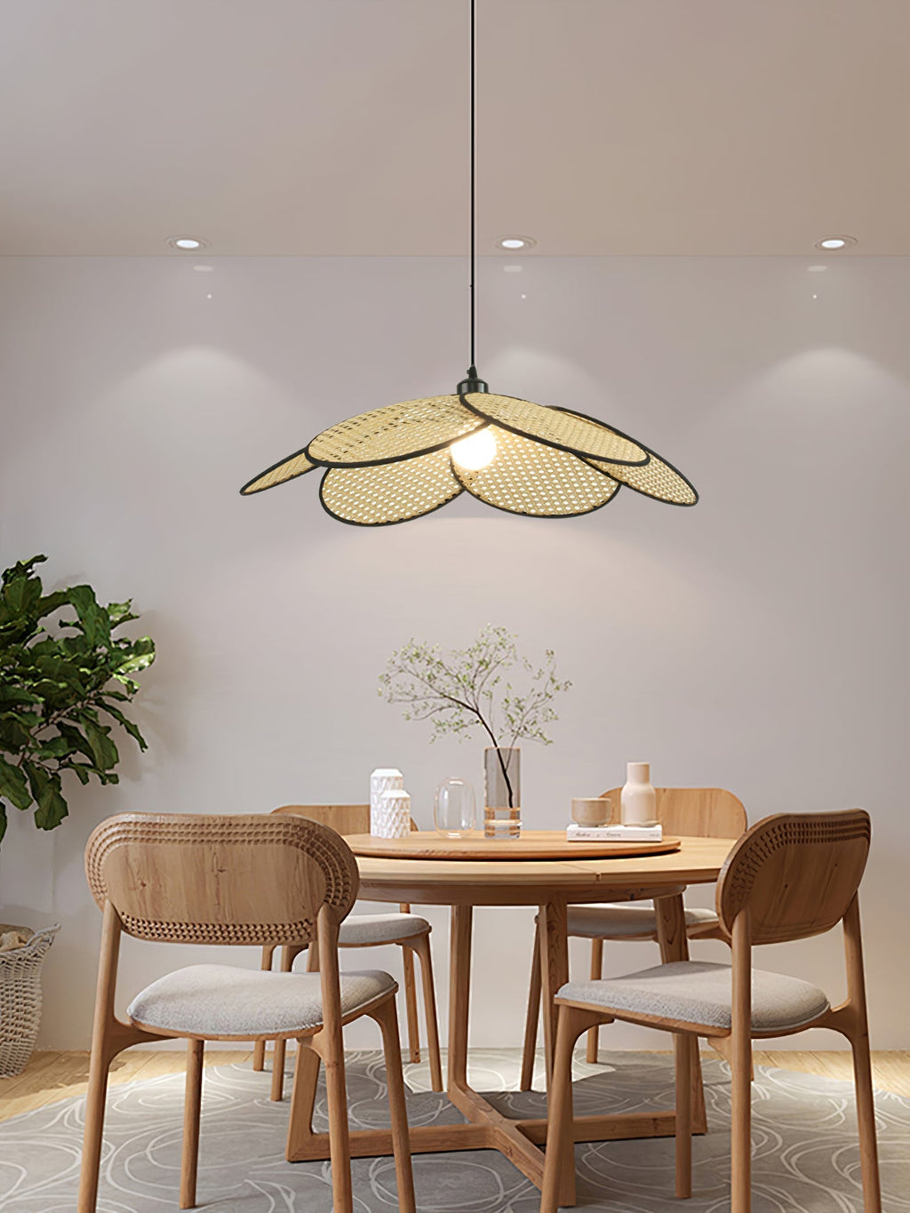 Kardenia Rattan Pendant Light-Moonnatur